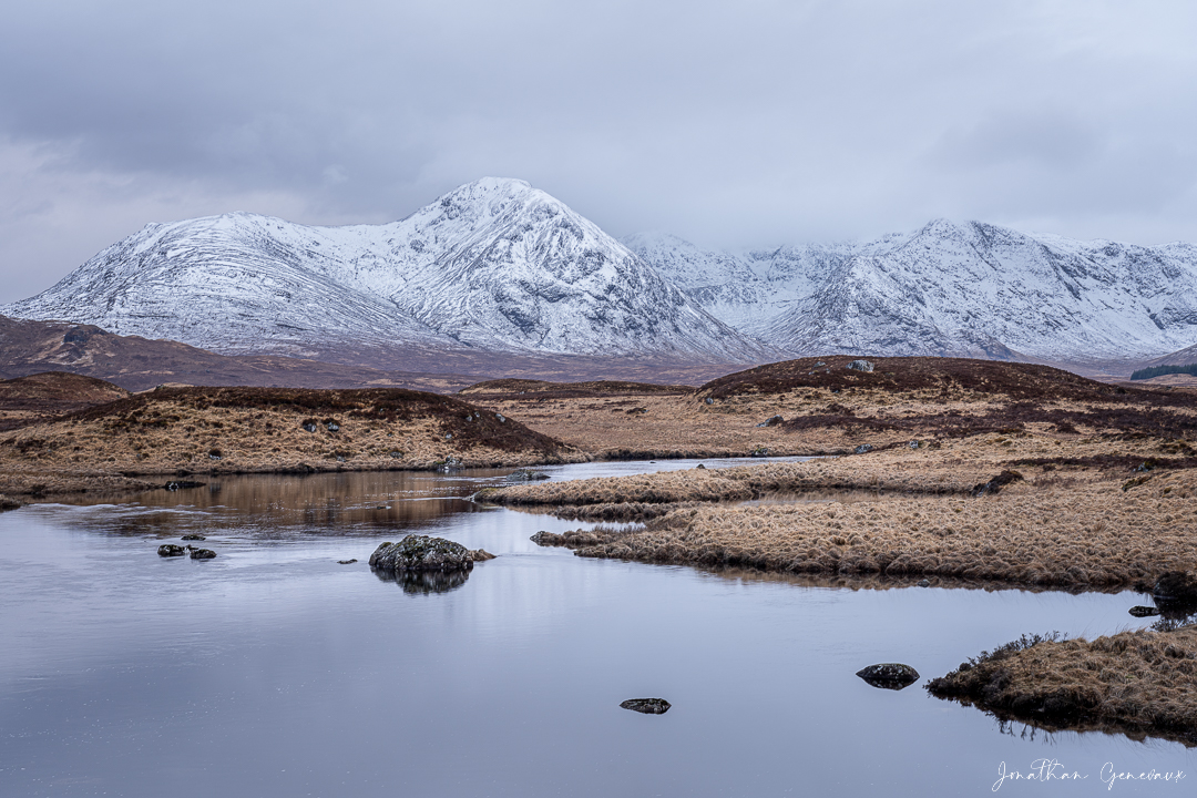 Paysage hivernal sur le Rannoch Moor en Ecosse